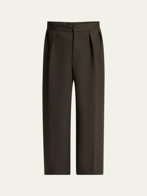 JACQUEMUS Men's Le Pantalon Wide-Leg Pleated Pants