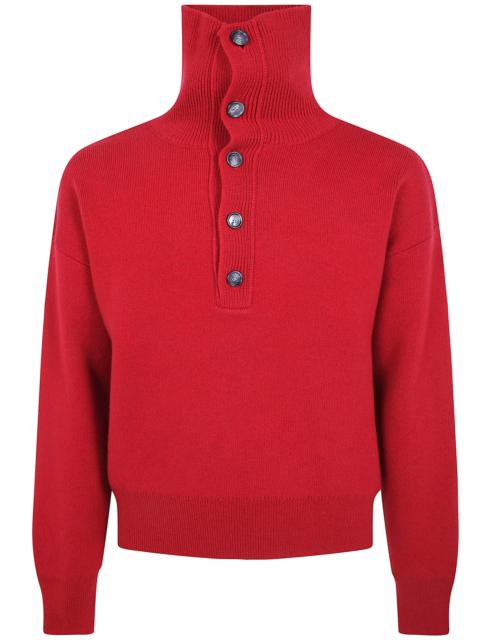 AMI Paris Sweater High Buttoned Collar