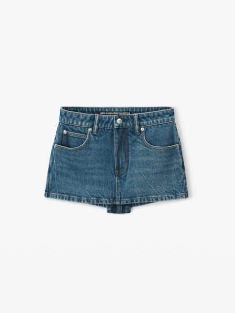 Alexander Wang MID-RISE SKORT IN COMFORT STRETCH DENIM