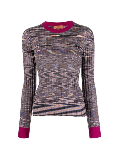 abstract-pattern cashmere-blend jumper