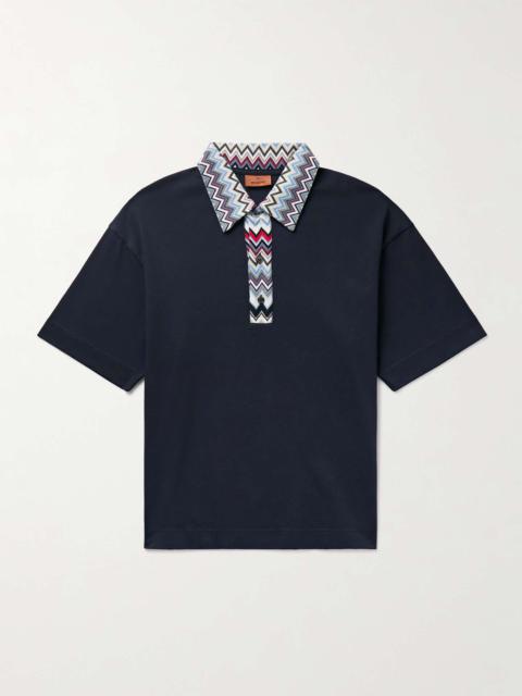 Missoni Striped Cotton-Jersey Polo Shirt
