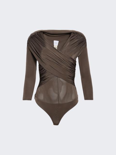 PATOU Draped Bodysuit Mocha