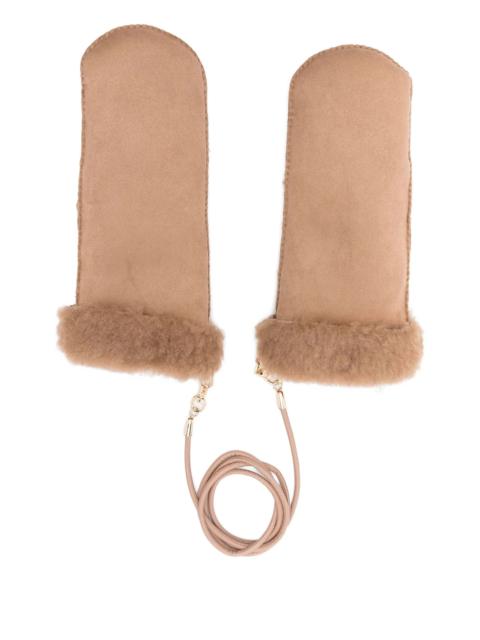 Max Mara faux-shearling trimmed mittens