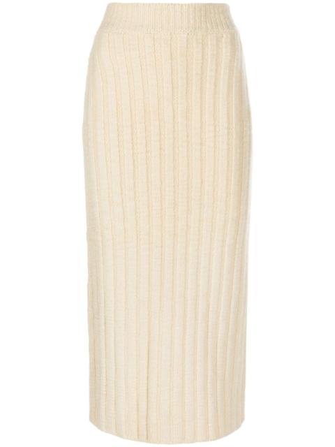 Jil Sander ribbed-knit wool midi skirt