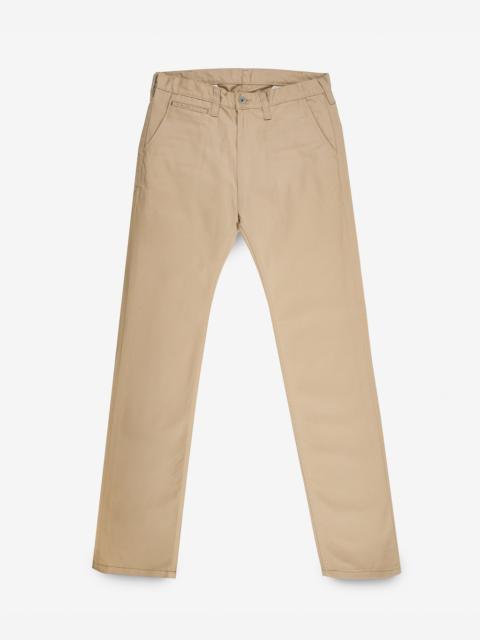 Iron Heart IH-721-KHA 9OZ MERCERISED SELVEDGE COTTON SLIM TAPERED CHINOS - KHAKI