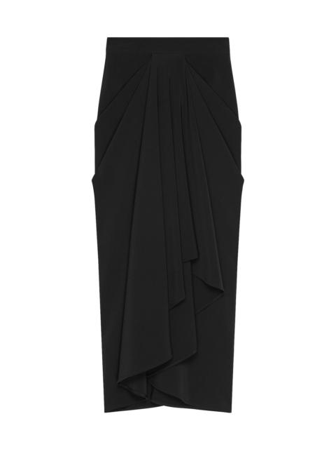 Givenchy Women's Draped Midi Skirt in Crepe Cady - Black