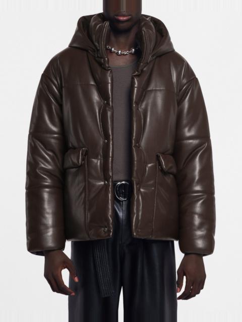 Okobor™ Alt-Leather Hooded Puffer