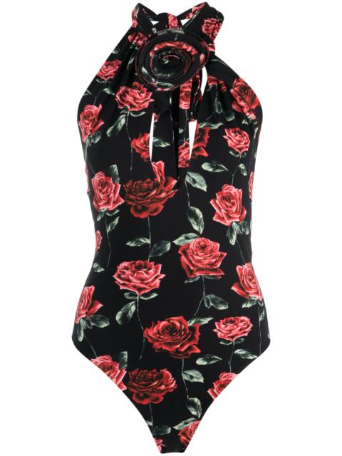 MAGDA BUTRYM floral-print keyhole-neck bodysuit
