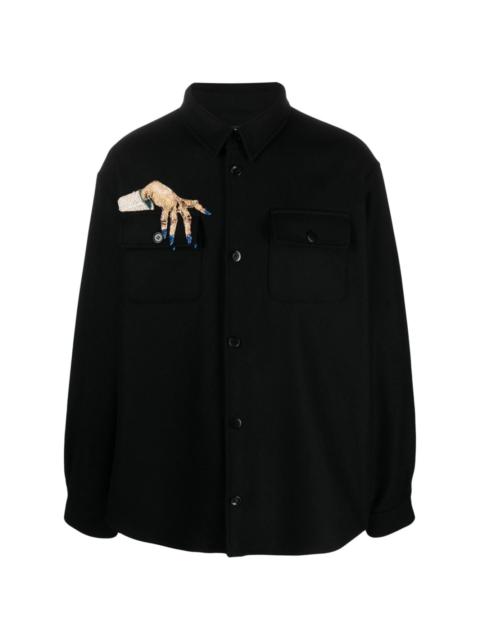UNDERCOVER hand-embroidered wool-blend shirt jacket | REVERSIBLE
