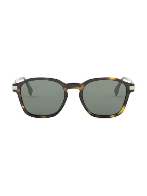 FENDI Men Essential 52MM Geometric Sunglasses - Black