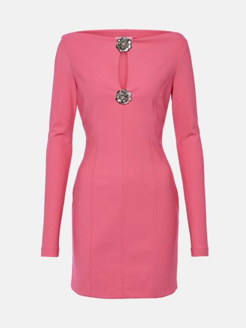 Blumarine Floral-appliqué jersey minidress