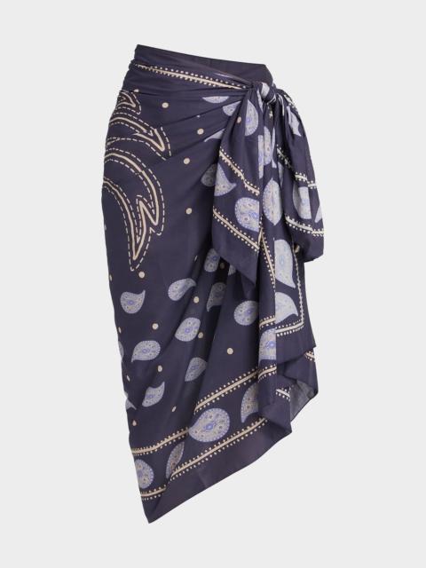 Johanna Ortiz Vibrant Horizons Printed Cotton Pareo Coverup