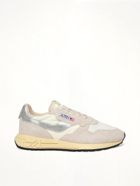 AUTRY Reelwind Low Sneaker in White/Silver