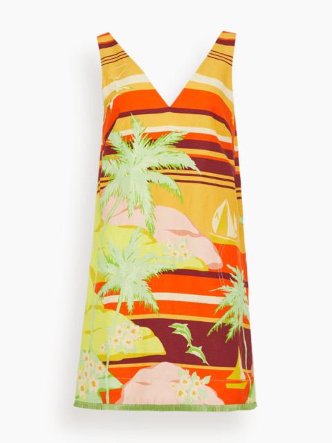 ALÉMAIS Palm Island V Neck Mini Dress in Multi (TS)