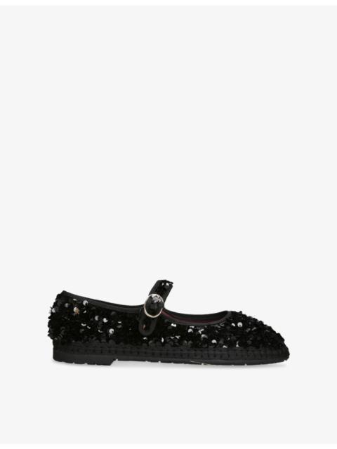 FLABELUS The Little Prince Sequin-Embellished Mary-Jane Shoes