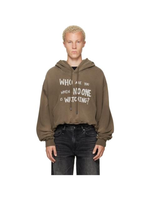 R13 Khaki Balloon Popover 'Who Are You' Hoodie