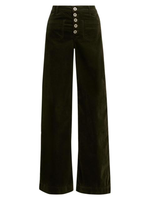 RAMY BROOK Women's Cindy Velvet Wide-Leg Pants - Deep Olive Velvet
