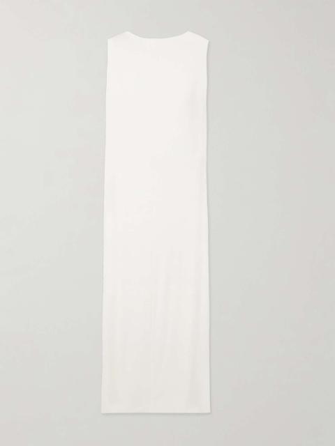 JACQUEMUS La Robe Capa draped open-back ribbed jersey maxi dress
