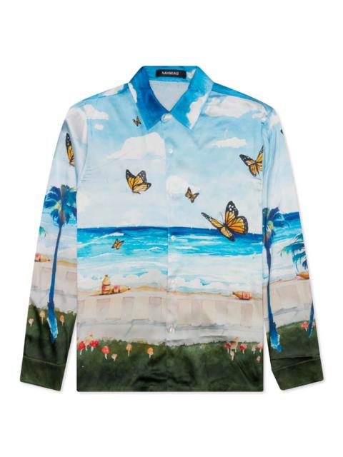 BUTTERFLY BEACH L/S BUTTON DOWN - BLUE MULTI
