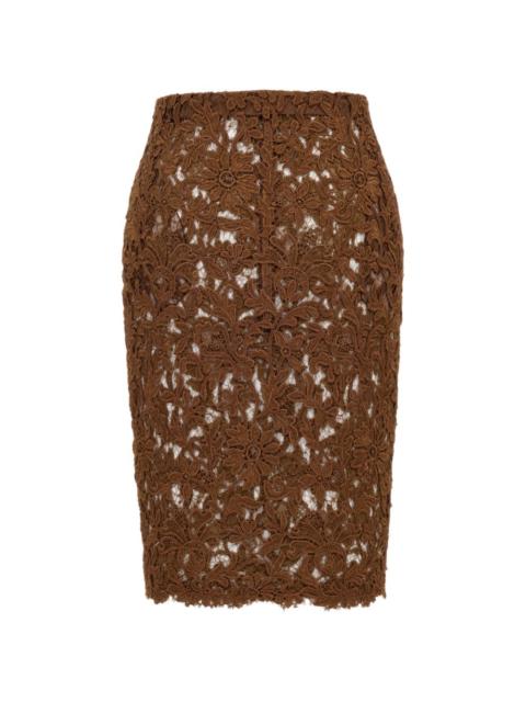 SAINT LAURENT pencil lace skirt