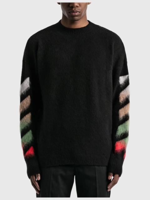 Off-White DIAGONAL BRUSHED ARROWS KNITTED JUMPER