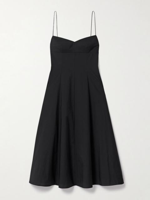 KHAITE Isabella cotton-canvas midi dress Black