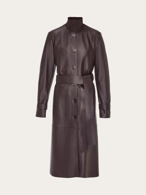 FERRAGAMO Deer leather trench