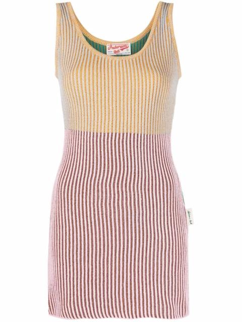 colour-block ribbed knit vest