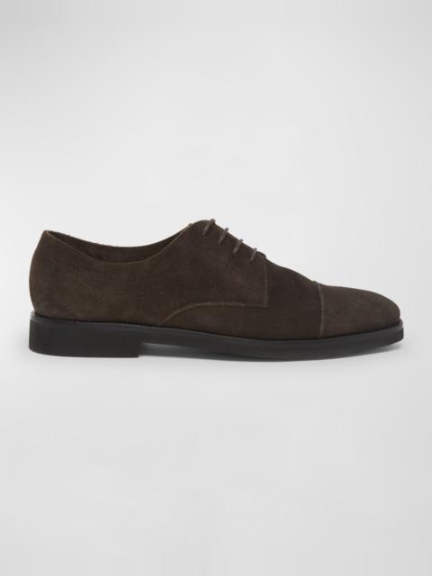 TOM FORD Men's Suede Rubber-Sole Derby Shoes