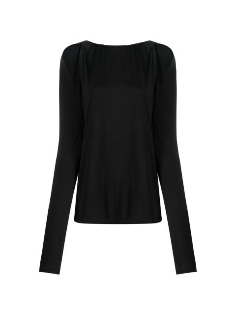 cut-out long-sleeve top
