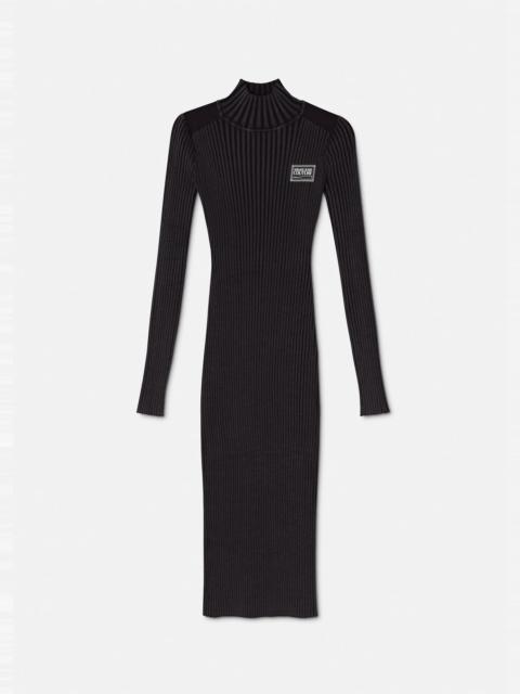 VERSACE JEANS COUTURE Logo Ribbed Midi Dress