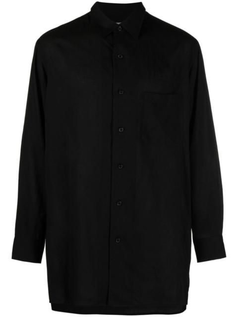 drop-shoulder classic-collar shirt