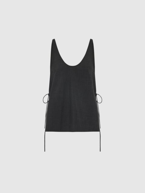 ST. AGNI Wool Rouleau Tie Top - Dark Graphite