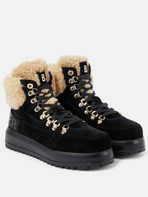 BOGNER Antwerp suede and shearling lace-up boots