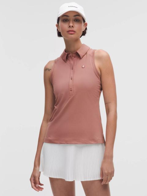 lululemon Quick-Dry Sleeveless Polo Shirt Straight Hem *Logo