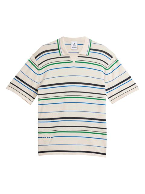 adidas Men's adidas x Wales Bonner Knit Polo - Wonder White Green Bluebird