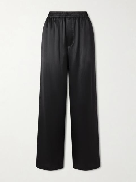 SAINT LAURENT Silk-satin Straight-leg Pants