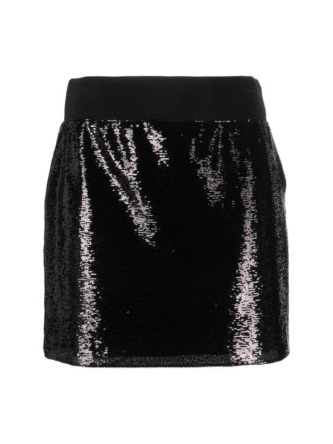 sequin-embellished mini skirt