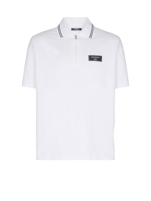 Balmain Monogrammed polo shirt with Balmain Couture label