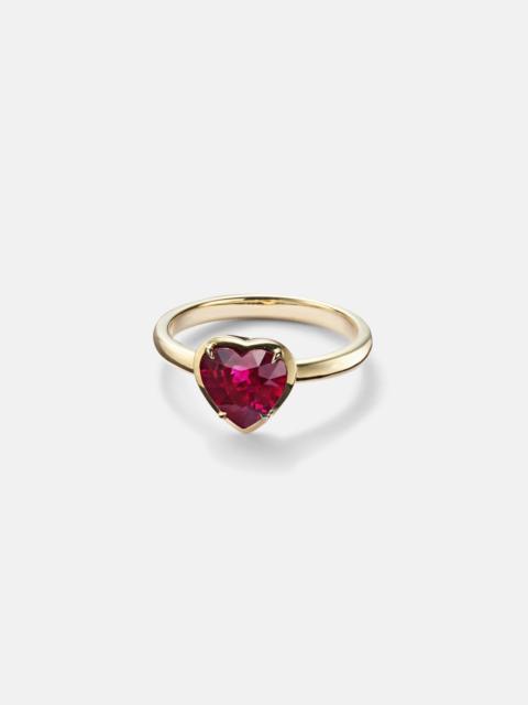 ANITA KO Heart 18kt gold ring with ruby