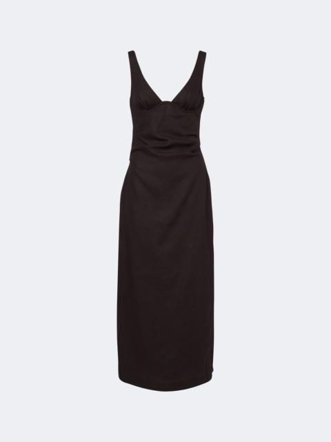 SIR. Draped linen midi dress