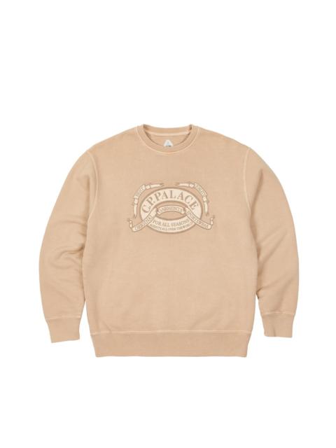 PALACE C.P. COMPANY CLASSIC OVER DYED CREW SWEAT STONE