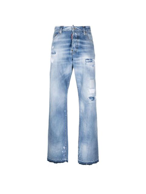 low-rise straight-leg jeans