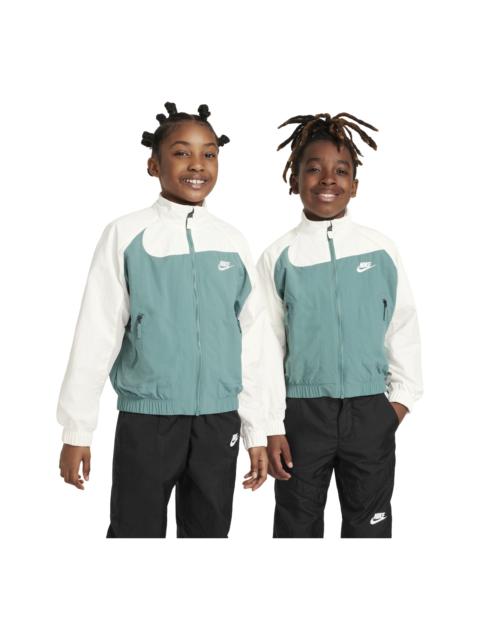 Nike (PS) Nike Sportswear Amplify Woven Full-Zip Jacket 'White Teal' FN9134-361