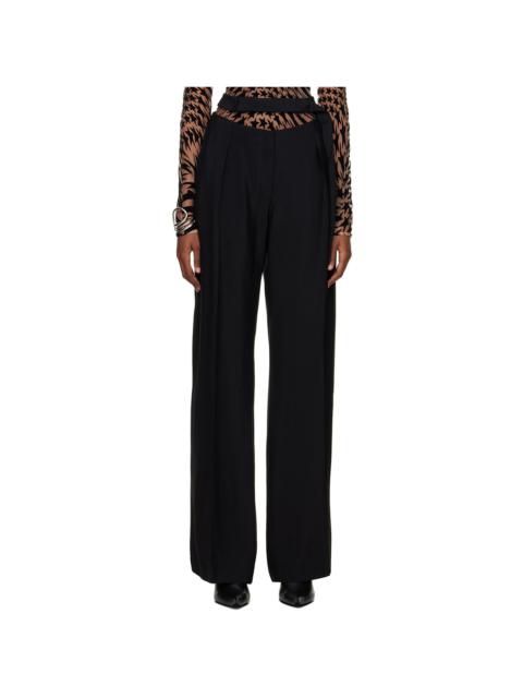 MUGLER Black Fluid Trousers