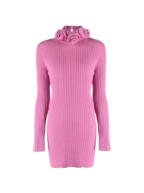 roll-neck wool mini dress