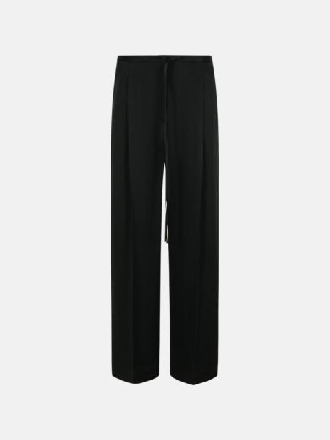BLACK ACETATE BLEND TROUSERS