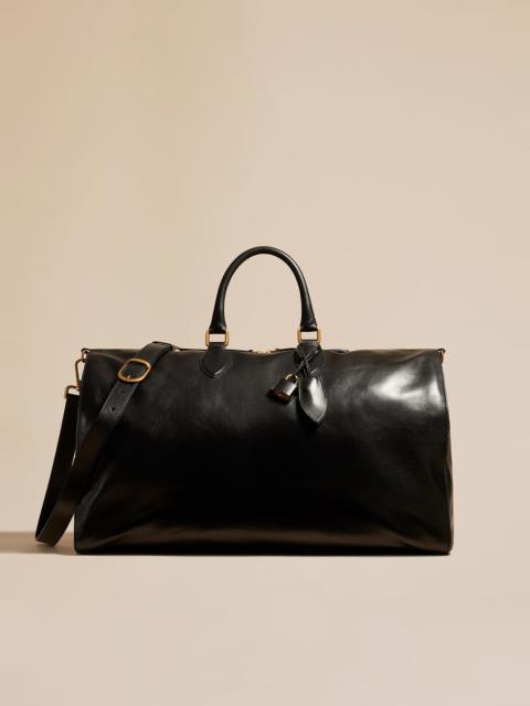 KHAITE The Pierre Weekender Bag in Black Vintage Leather