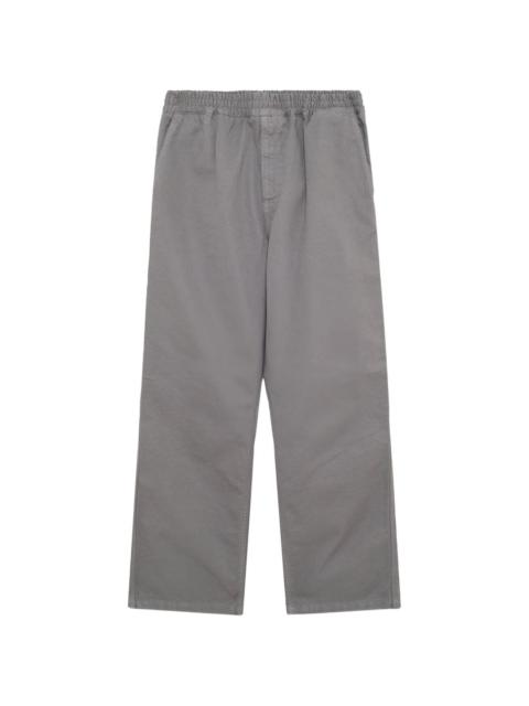 elasticated-waist cotton trousers