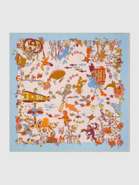 GUCCI Printed silk carré
